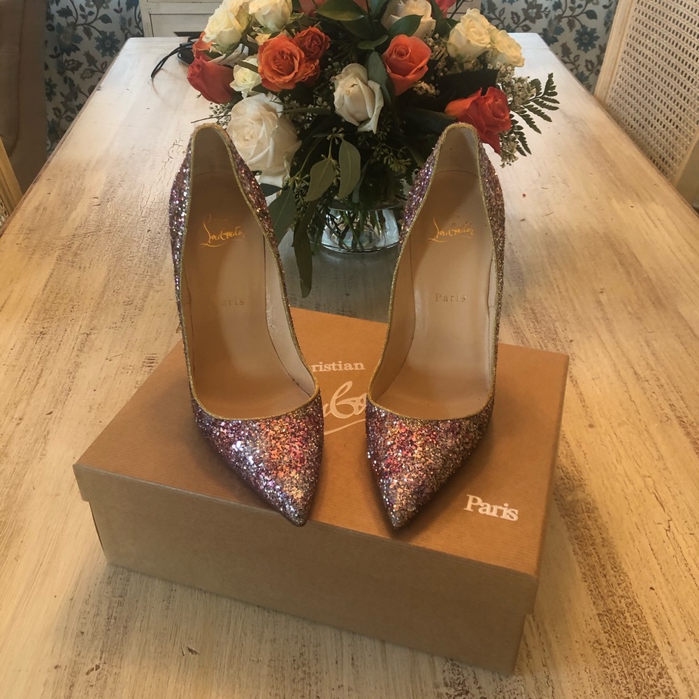 🎁🎄Christian Louboutin Glittery Aquamarine🎁🎄 - Picture 5 of 13